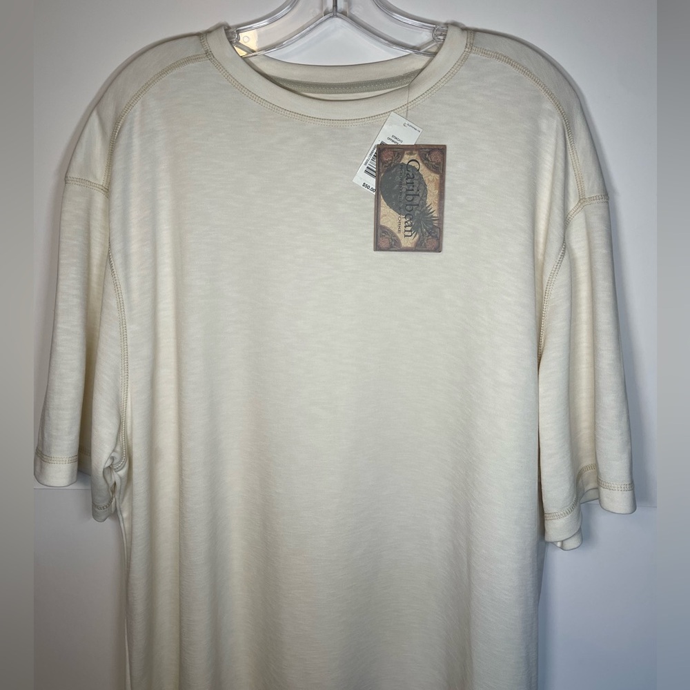 Roundtree & Yorke Cream Short Sleeve Tee